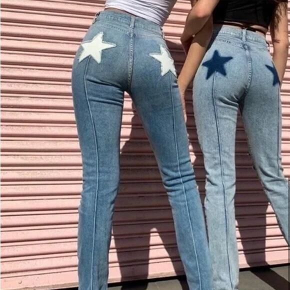 Revice Uptown Almost Famous Jeans Fitted Logo Stars Back Medium Wash Womens 27 - Picture 4 of 12